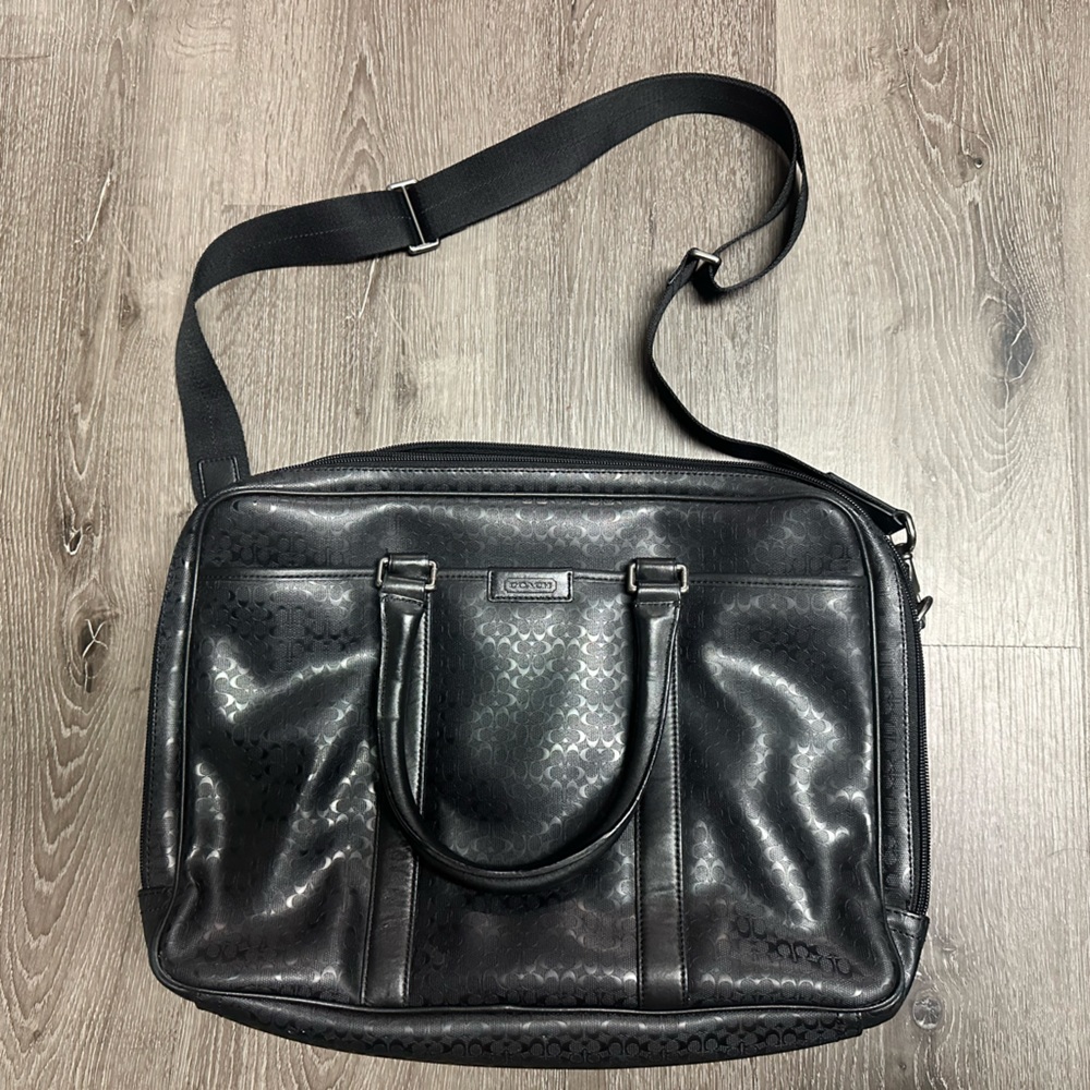 Men’s Coach Leather Briefcase Messenger Bag EUC - Picture 6 of 9